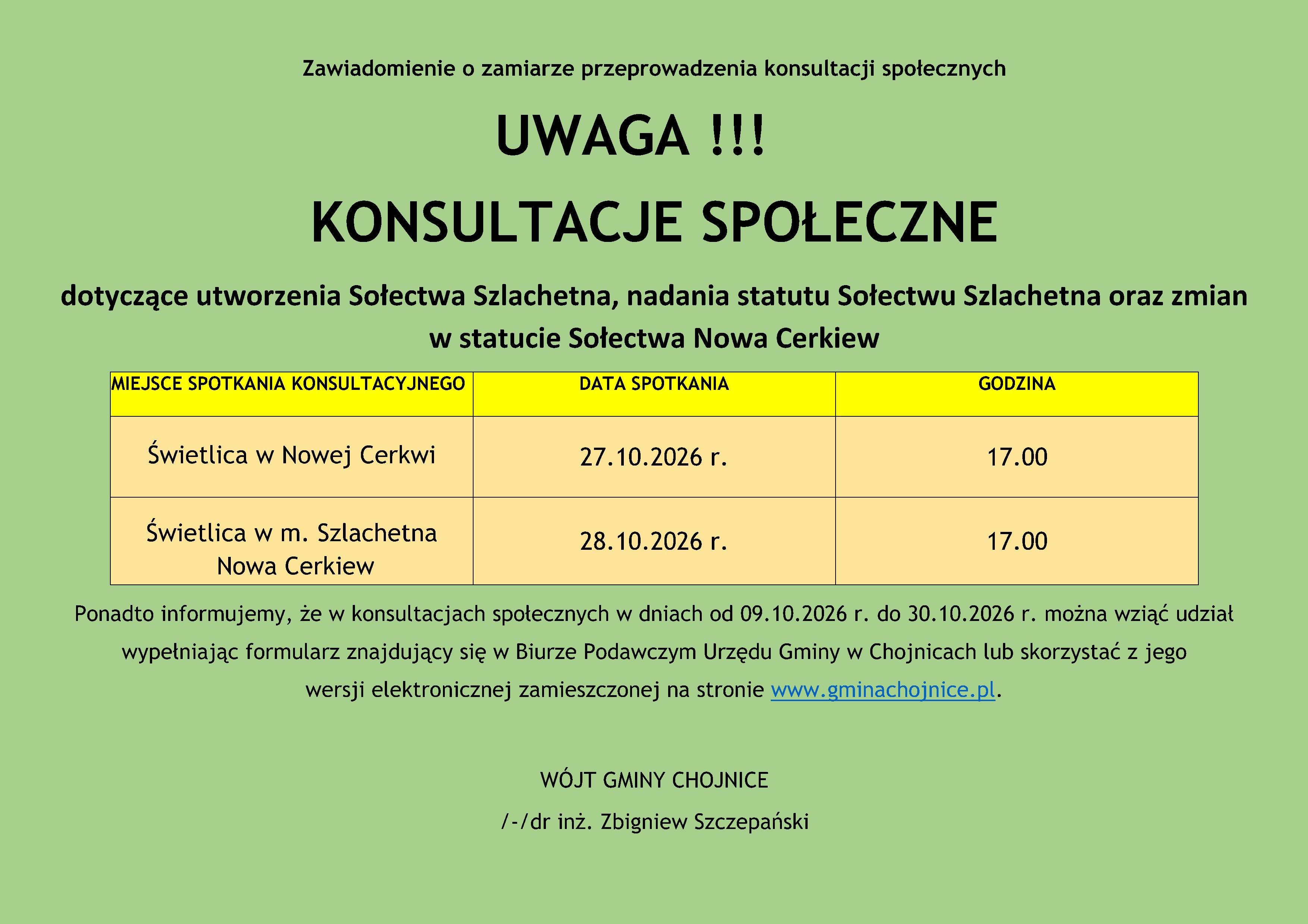 ogłoszenie o&nbsp;konsultacjach