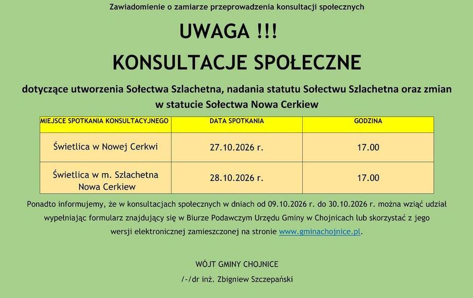 Konsultacje społeczne w Gminie Chojnice