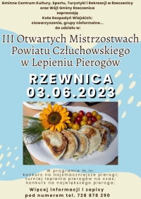 Zaproszenie dla Pań z Gminy Chojnice do udziału w III Mistrzostwach Powiatu Człuchowskiego w Lepieniu Pierogów